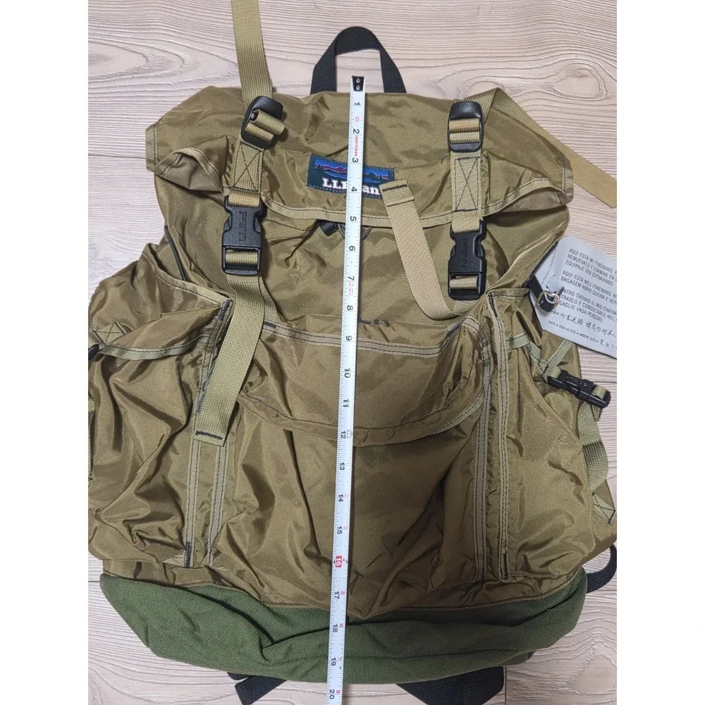L.L.Bean 90s Continental Backpack Khaki Rare Vintage Bag LL Bean Initials